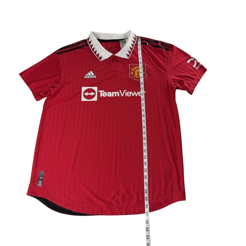 Adidas Manchester United 2022-23 Home Jersey Red Mens XL H13881 TeamViewer NEW